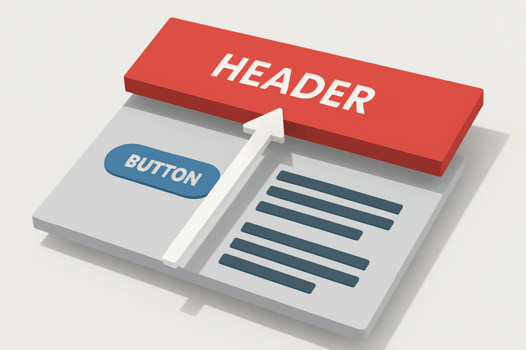 上部に固定されたヘッダー